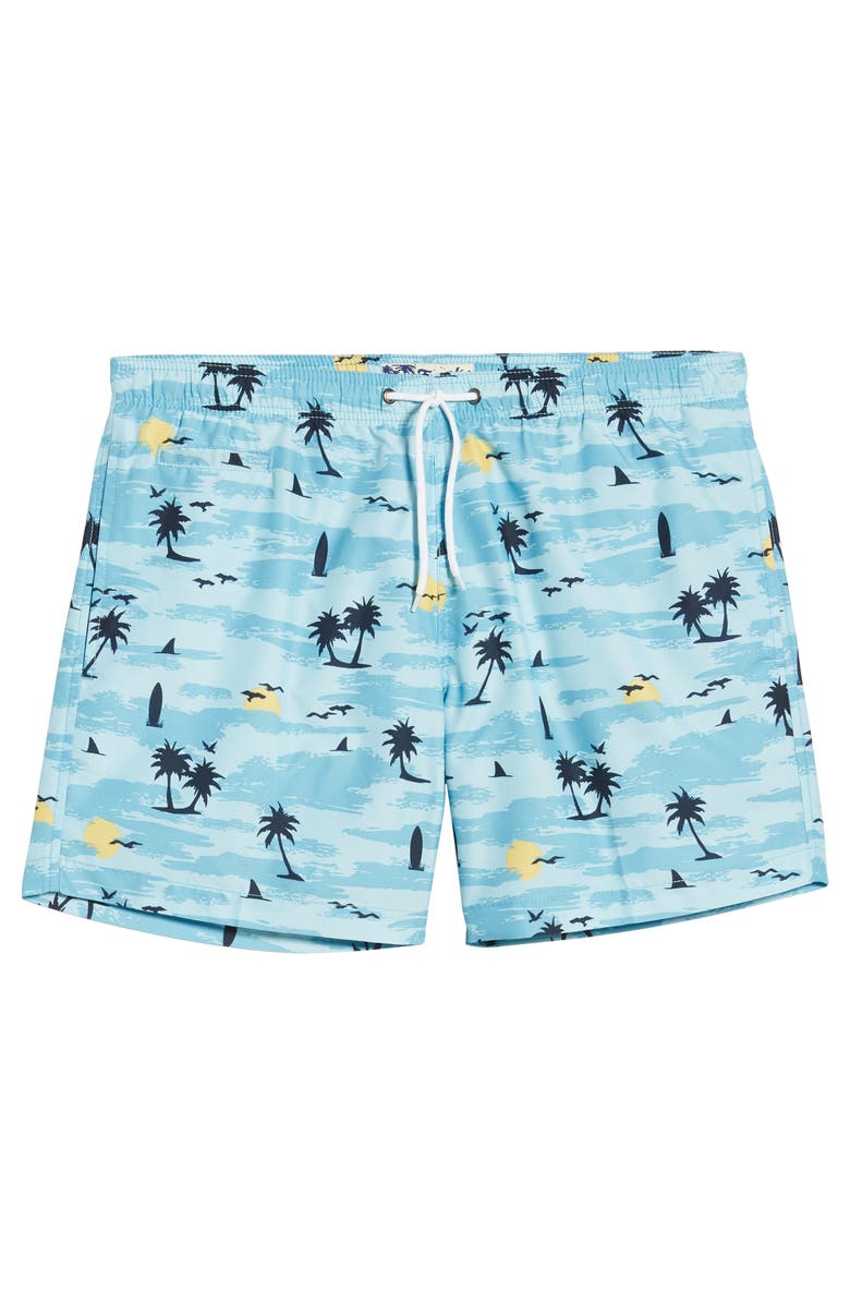Trunks Surf & Swim Co. Paradise Island Print Swim Trunks, Alternate, color, 