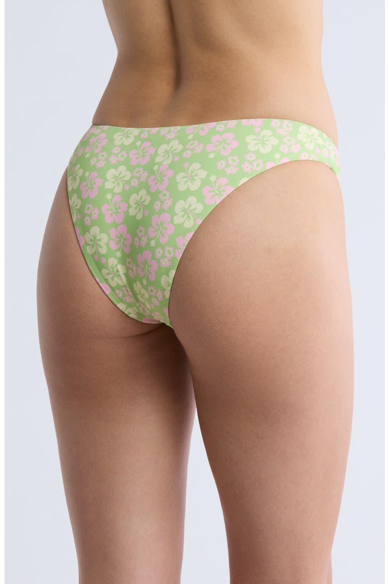 Nocturnal Floral Bikini Bottoms, Alternate, color, GREEN HIBISCUS