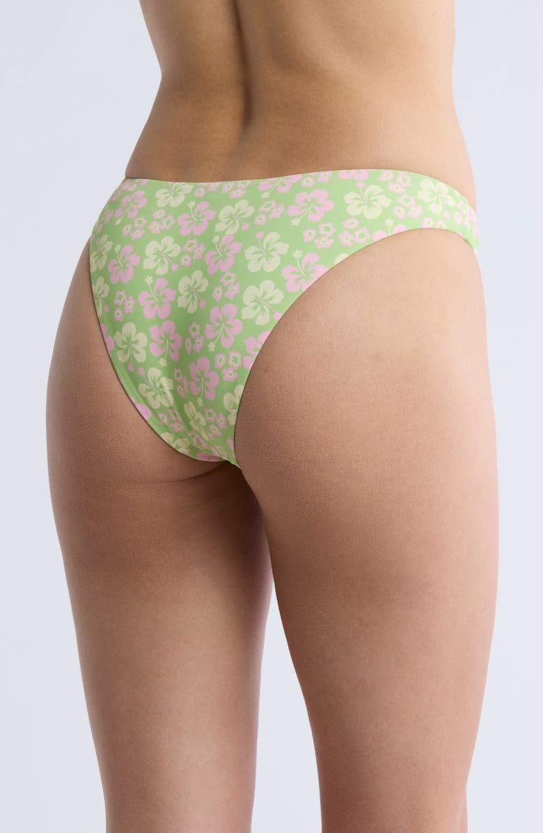 Dippin Daisys Nocturnal Floral Bikini Bottoms, Alternate, color, Green Hibiscus