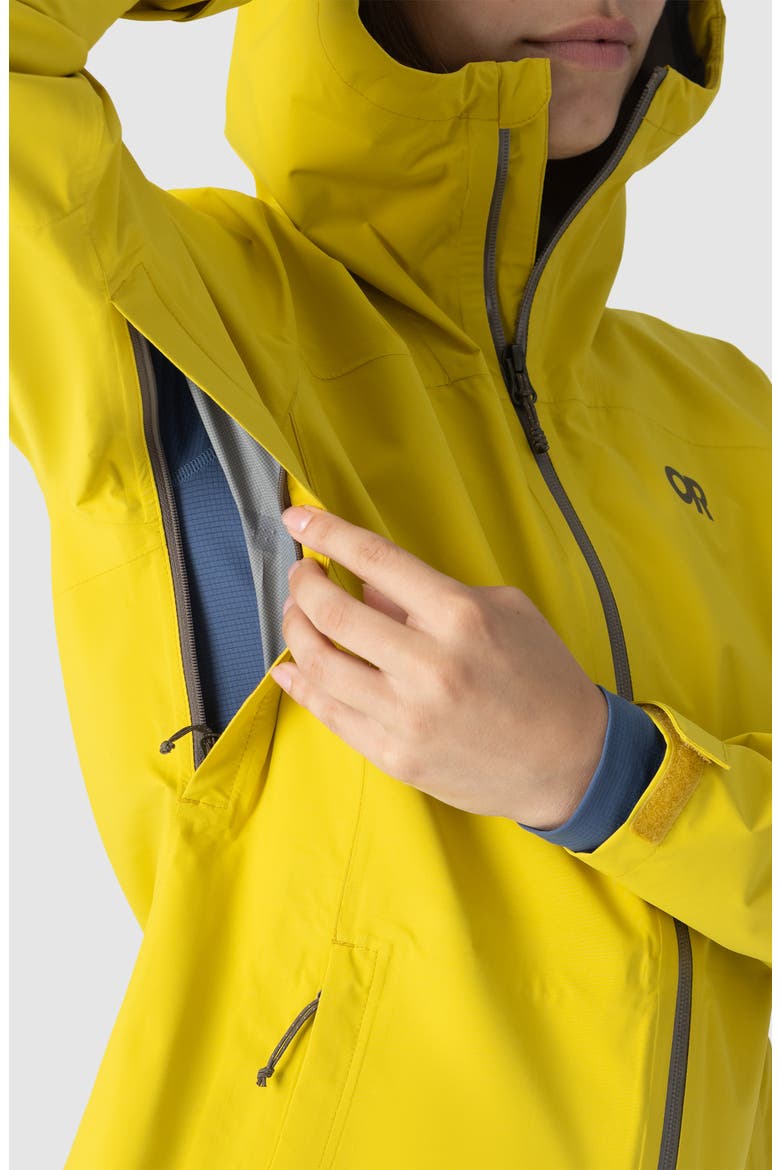 Stratoburst Packable Rain Jacket, Alternate, color, YELLOW-POPLAR