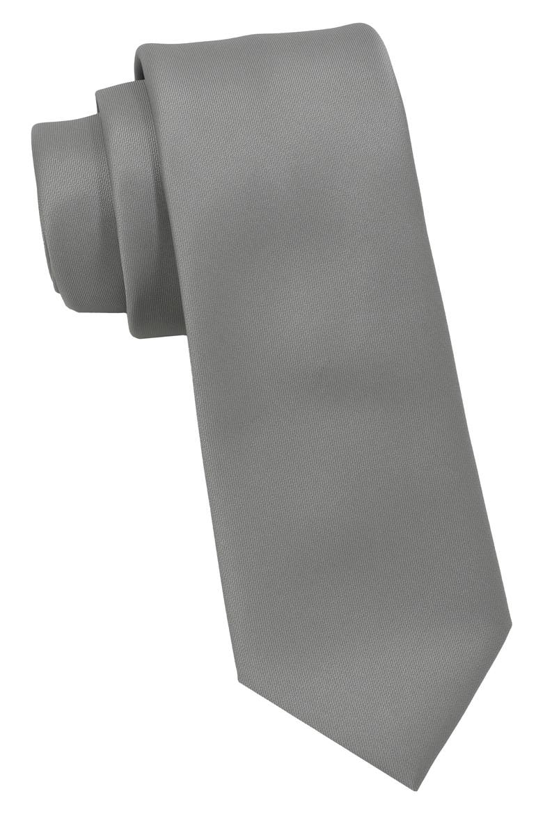 Satin Tie, Main, color, SILVER
