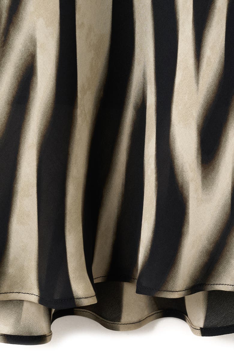 MANGO Abstract Zebra Stripe Long Sleeve Dress, Alternate, color, Black