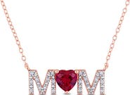 Julianna B. Lab-Created Gemstones & Diamond "MOM" Necklace