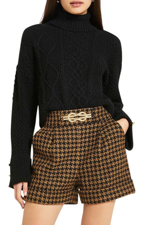 Herringbone Bouclé Shorts