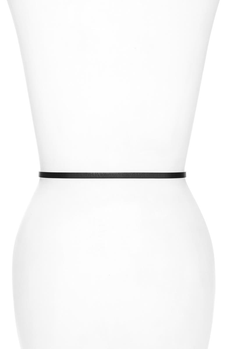 Valentino Garavani VLOGO Skinny Leather Belt, Alternate, color, 