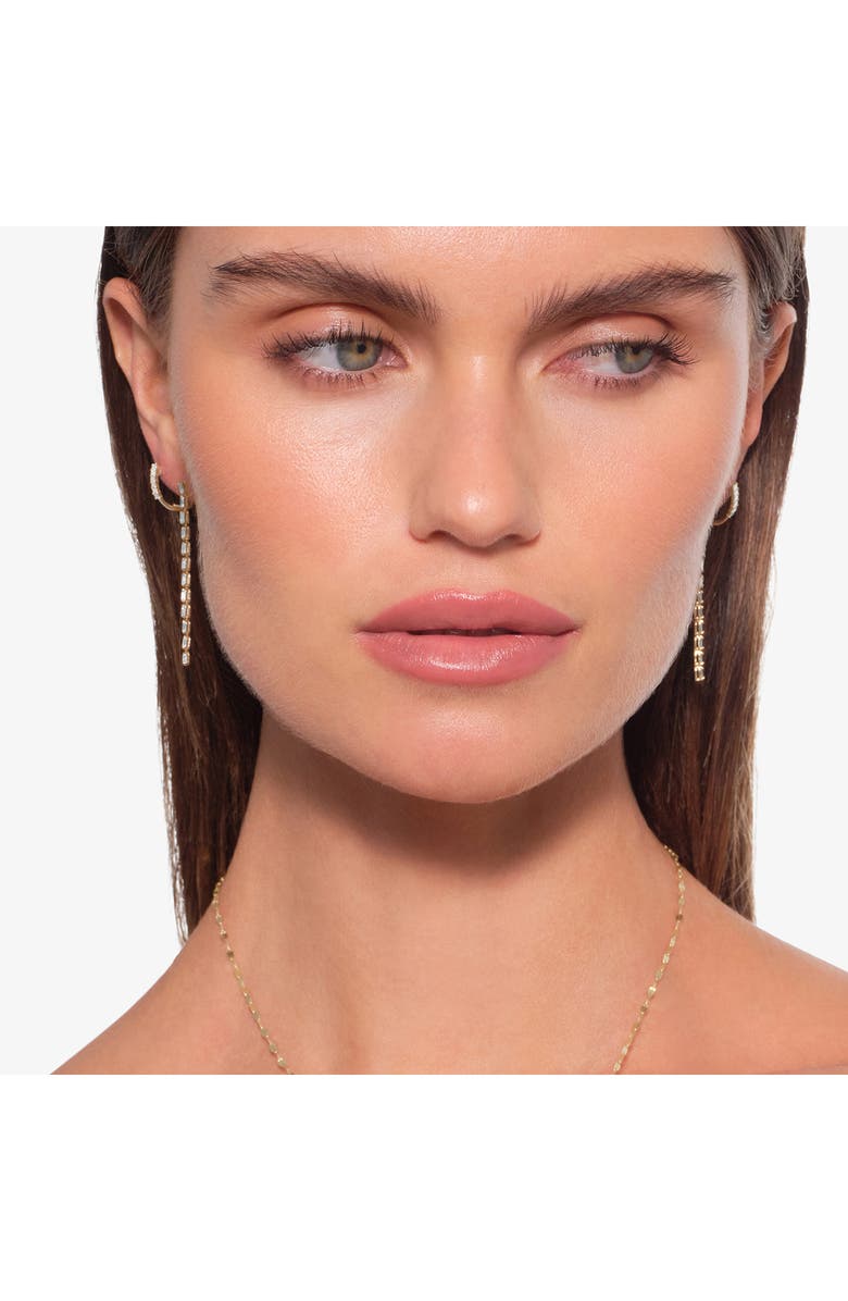 LANA 14K Gold Baguette Diamond Tennis Earrings, Alternate, color, Yellow Gold