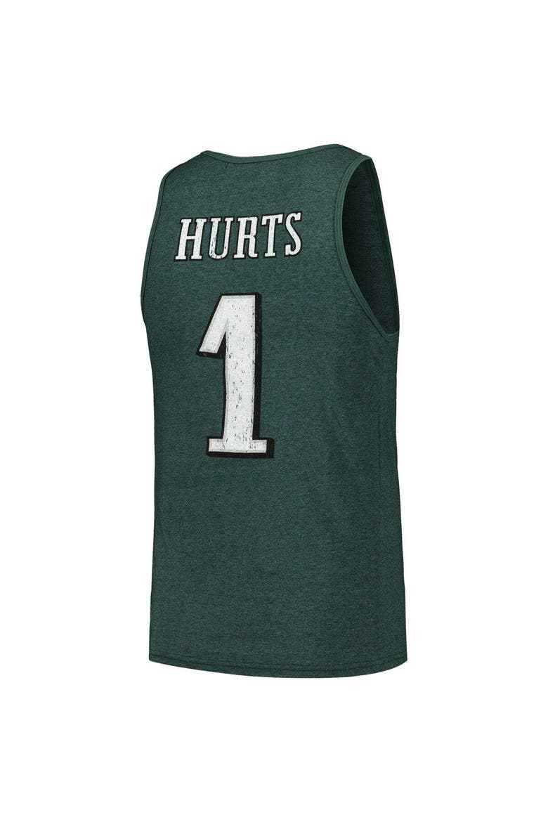 Men's Majestic Threads Jalen Hurts Green Philadelphia Eagles Name & Number Tri-Blend Tank Top, Alternate, color, Green
