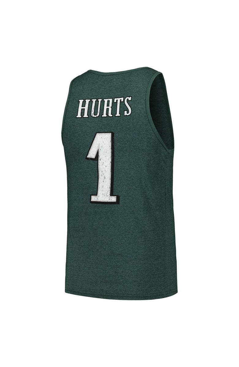 Majestic Threads Men's Majestic Threads Jalen Hurts Green Philadelphia Eagles Name & Number Tri-Blend Tank Top, Alternate, color, Green