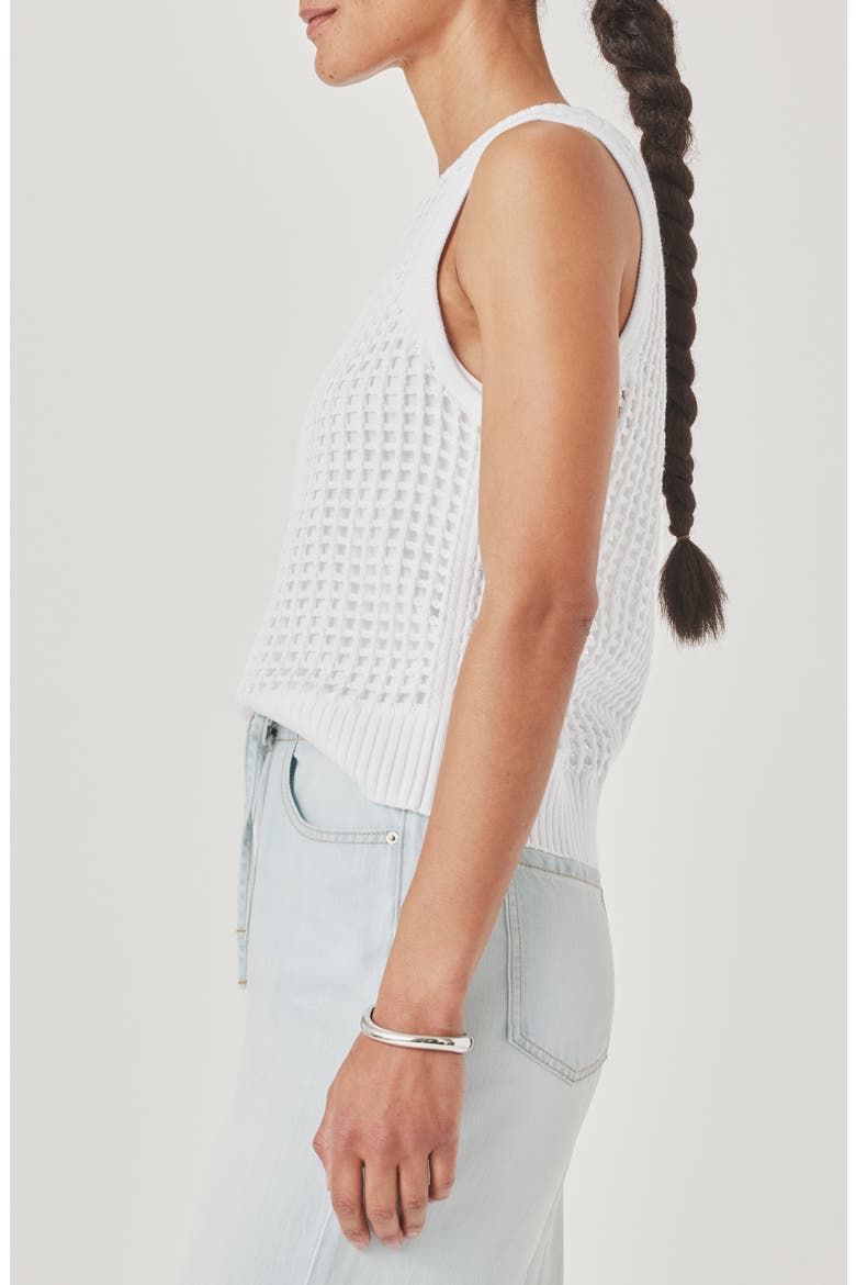 Camellia Open Knit Sleeveless Sweater, Alternate, color, WHITE