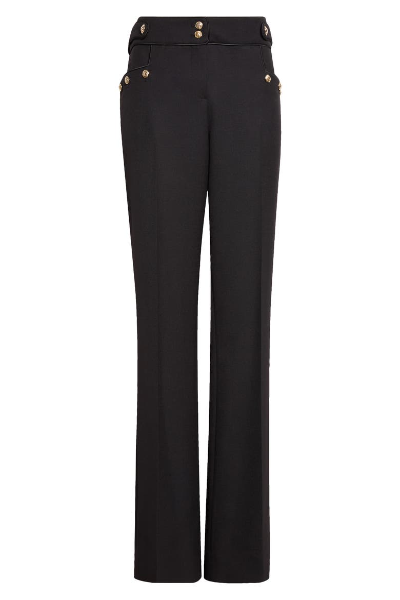 Pleated Virgin Wool Gabardine Trousers, Main, color, 0PA BLACK