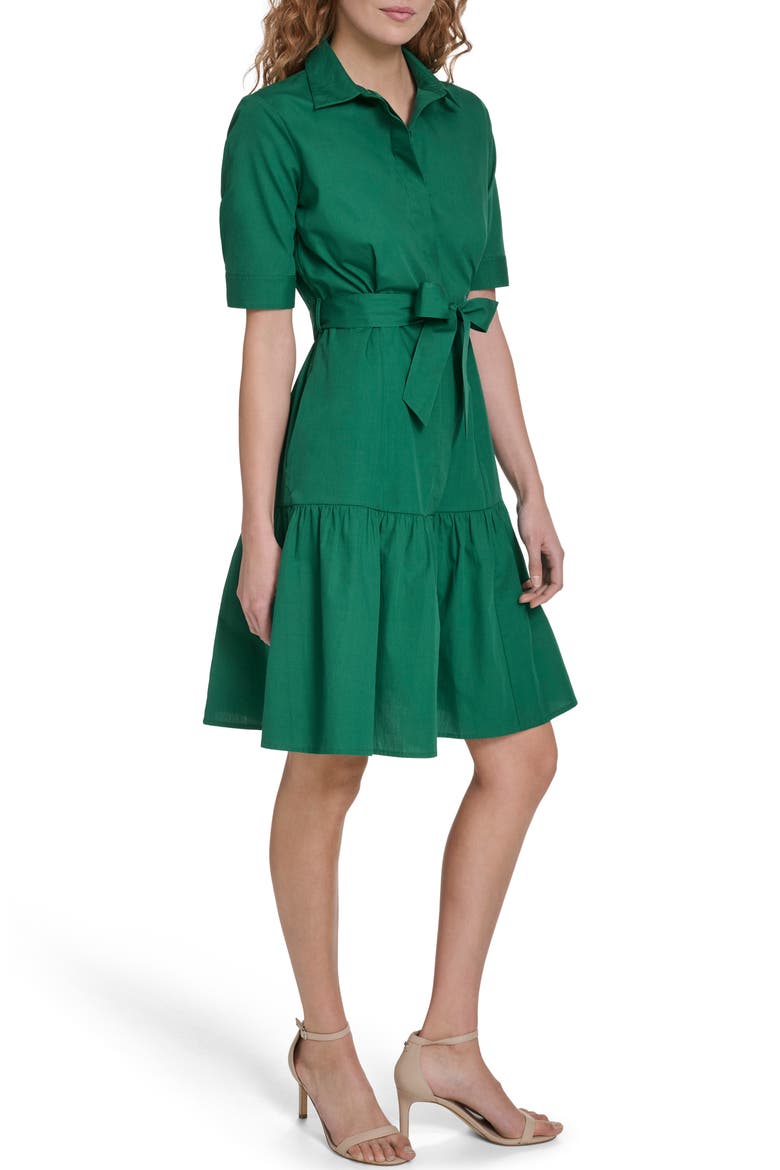 Short Sleeve Cotton Shirtdress, Alternate, color, MEADOW