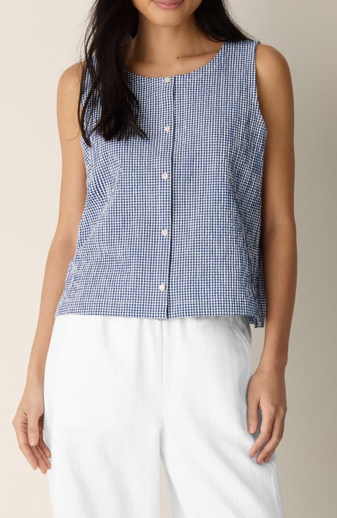 Crinkled Stretch Organic Cotton Vest (Regular & Plus)