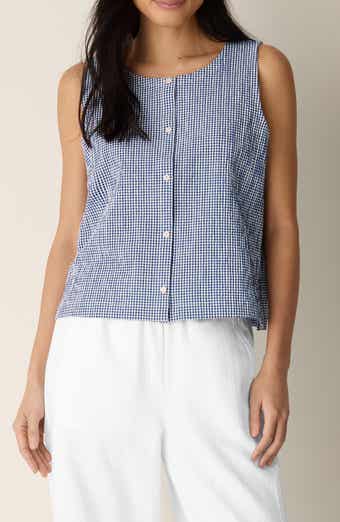 Crinkled Stretch Organic Cotton Vest