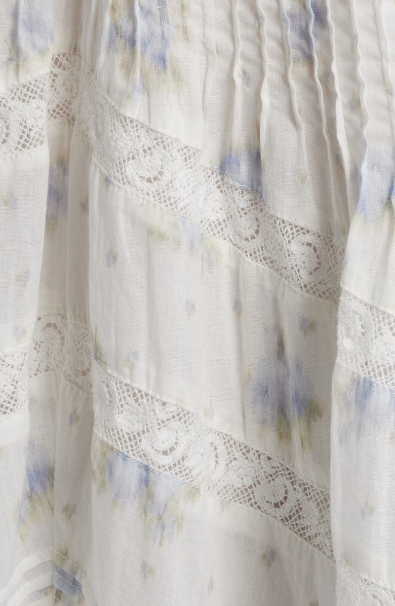 LoveShackFancy Suvi Floral Pritn Lace Maxi Dress, Alternate, color, Arctic Vanilla