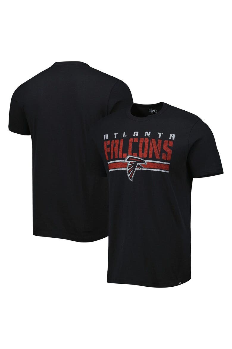 Men's '47 Black Atlanta Falcons Team Stripe T-Shirt, Alternate, color, Black