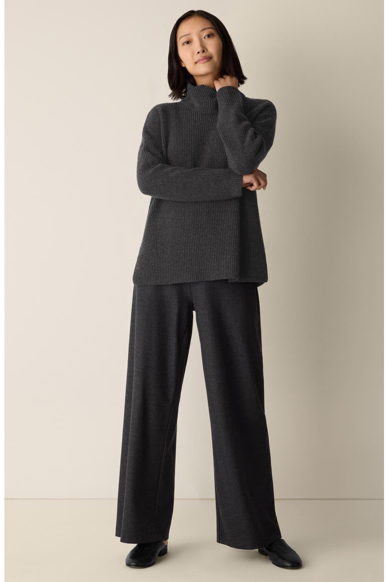 Rib Turtleneck Sweater, Alternate, color, CHARCOAL
