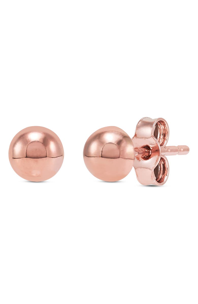 Frankie & Zoe 4mm Half Ball Stud Earrings, Alternate, color, Pink