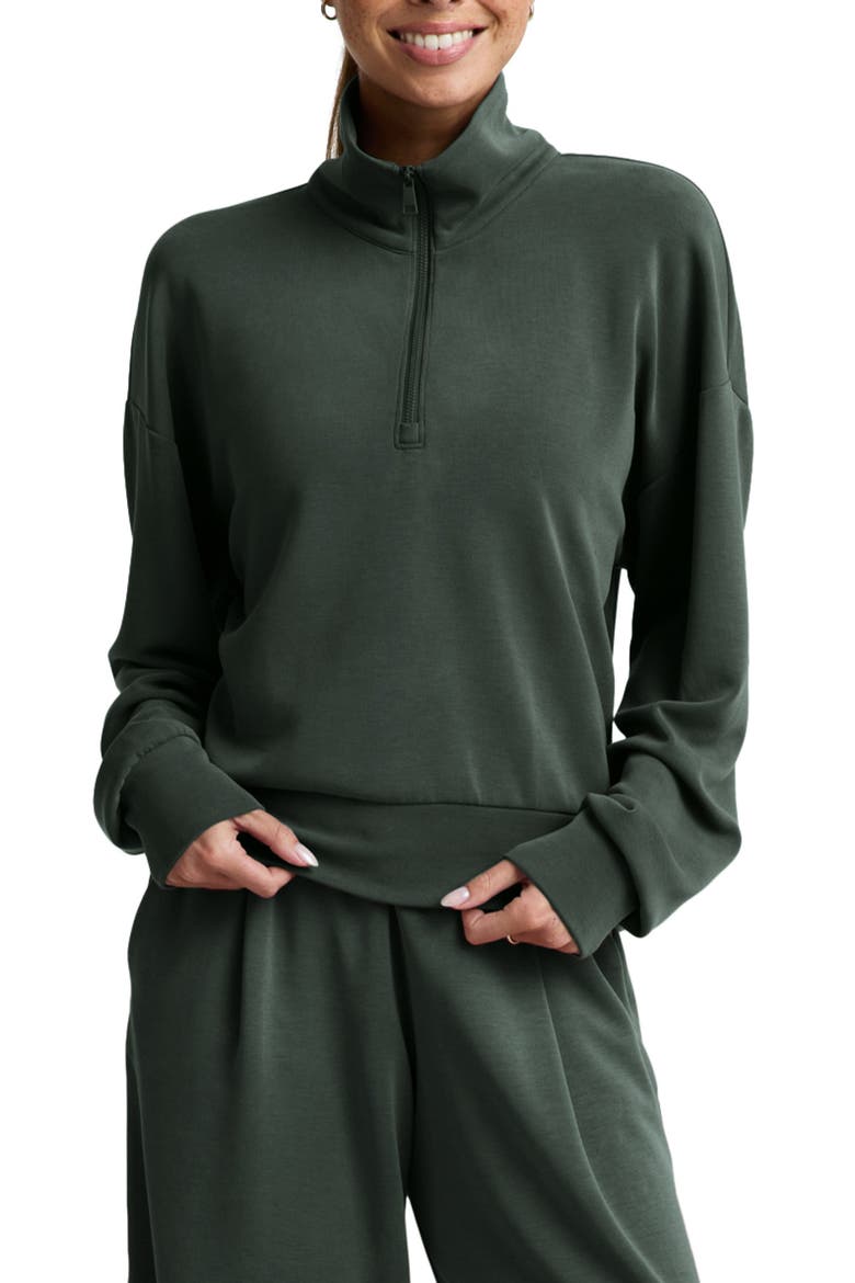 Sandwash Half Zip Pullover, Main, color, SLATE GREEN