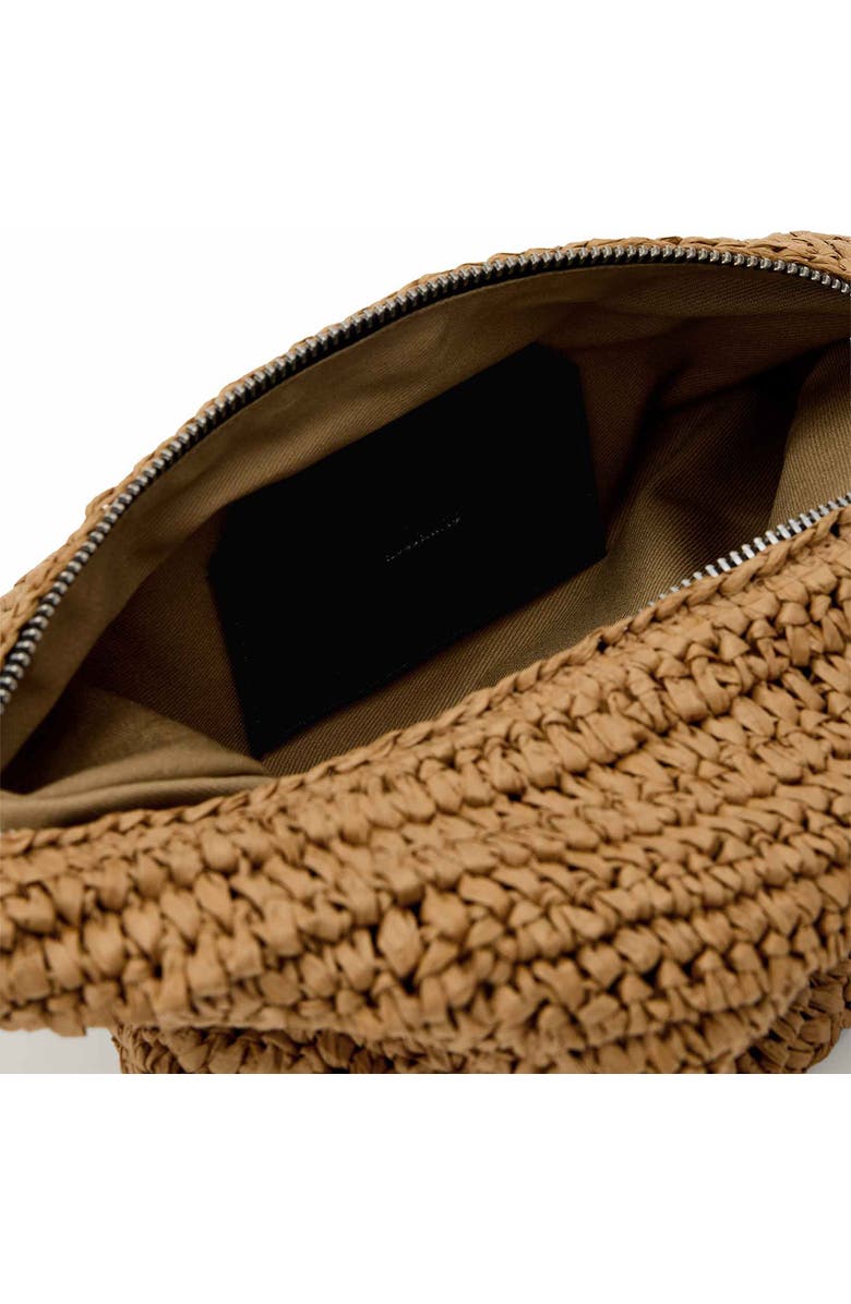 AllSaints Micro Luna Raffia Bag, Alternate, color, Biscuit Brown