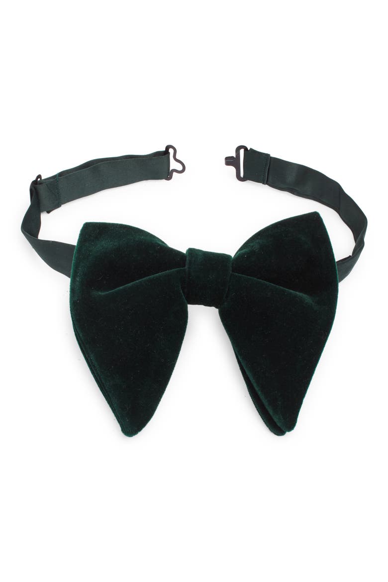 Velvet Silk Butterfly Bow Tie, Main, color, HUNTER GREEN