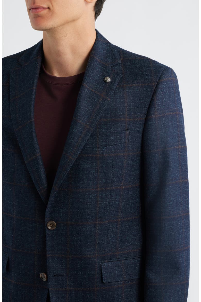 Esprit Deco Check Wool Mélange Sport Coat, Alternate, color, DARK TEAL