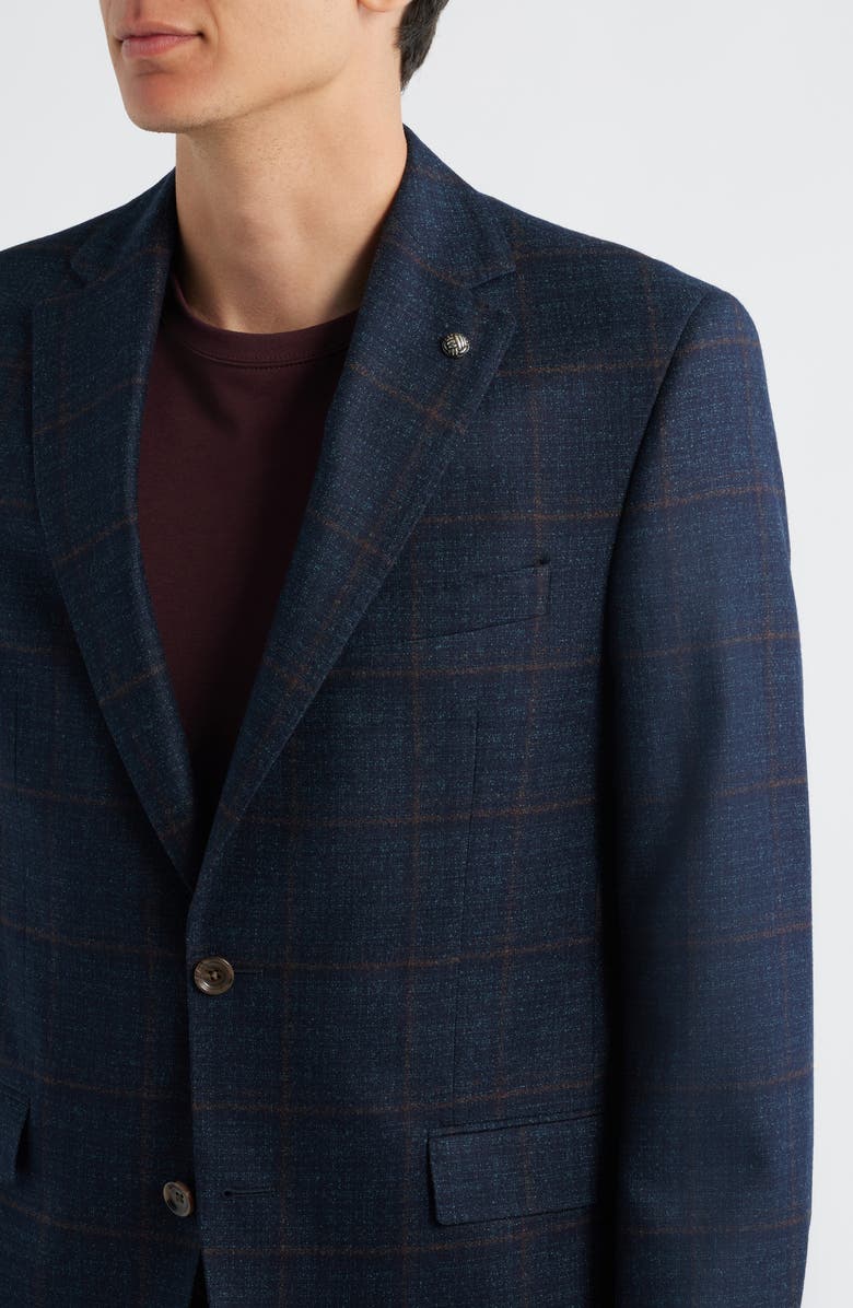Jack Victor Esprit Deco Check Wool Mélange Sport Coat, Alternate, color, Dark Teal
