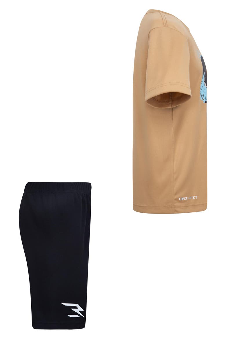Kids' Go Time Short Sleeve Shirt & Mesh Shorts Set, Alternate, color, ICED COFFEE