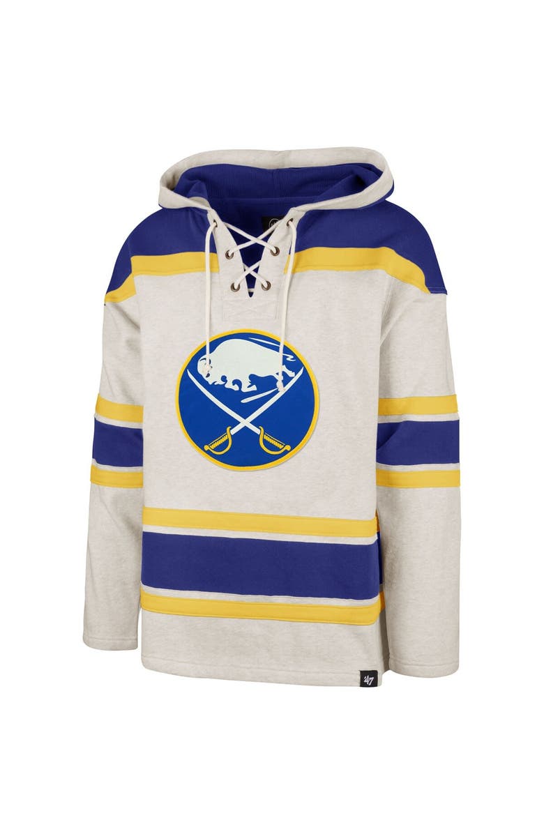'47 Men's '47 Oatmeal Buffalo Sabres Rockaway Lacer Pullover Hoodie, Alternate, color, Oatmeal