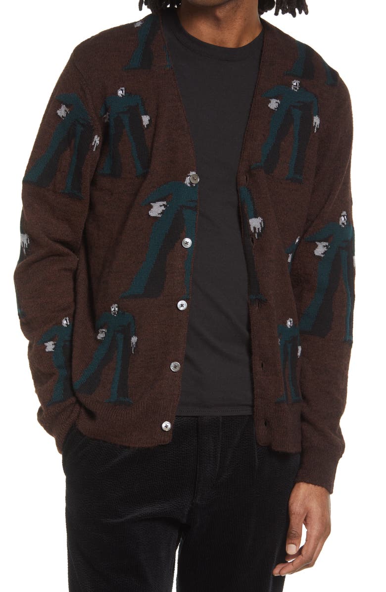 Wood Wood Kalle Jacquard Cardigan, Alternate, color, 