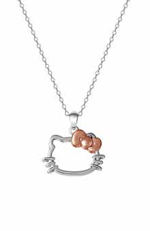 Jacmel Sterling Silver Two-Tone Hello Kitty Pendant Necklace