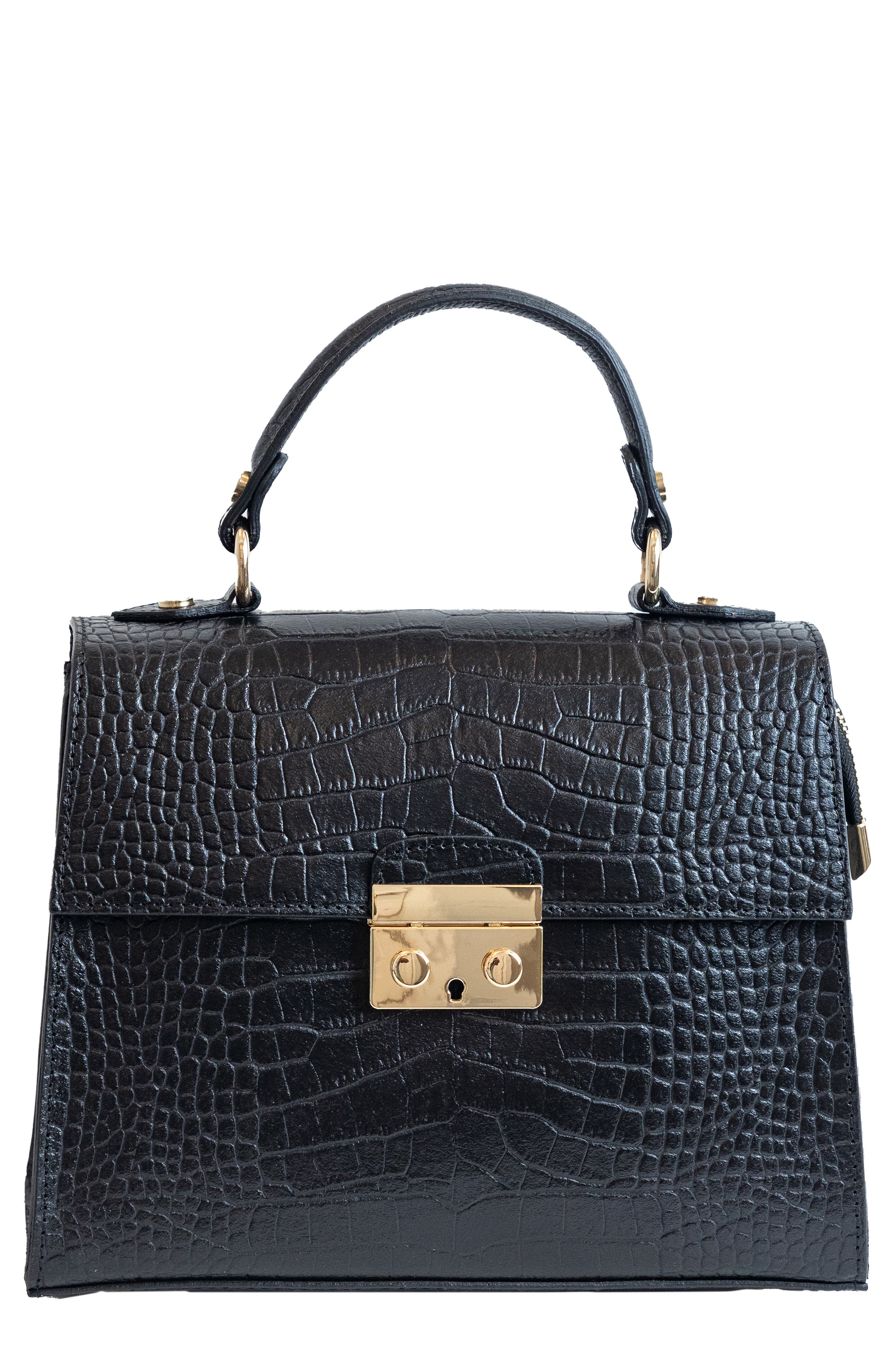 Persaman New York Croc Embossed Handbag, Main, color, 