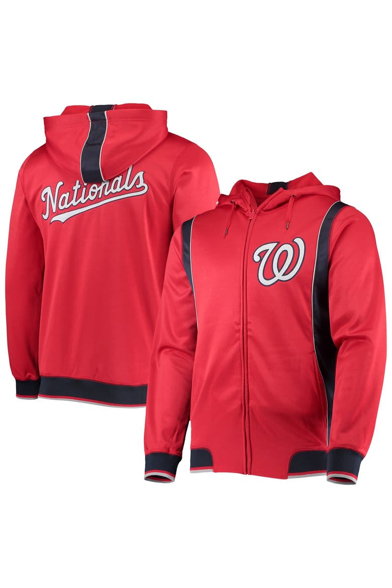 Men's Stitches Red/Navy Washington Nationals Team Full-Zip Hoodie, Main, color, Red