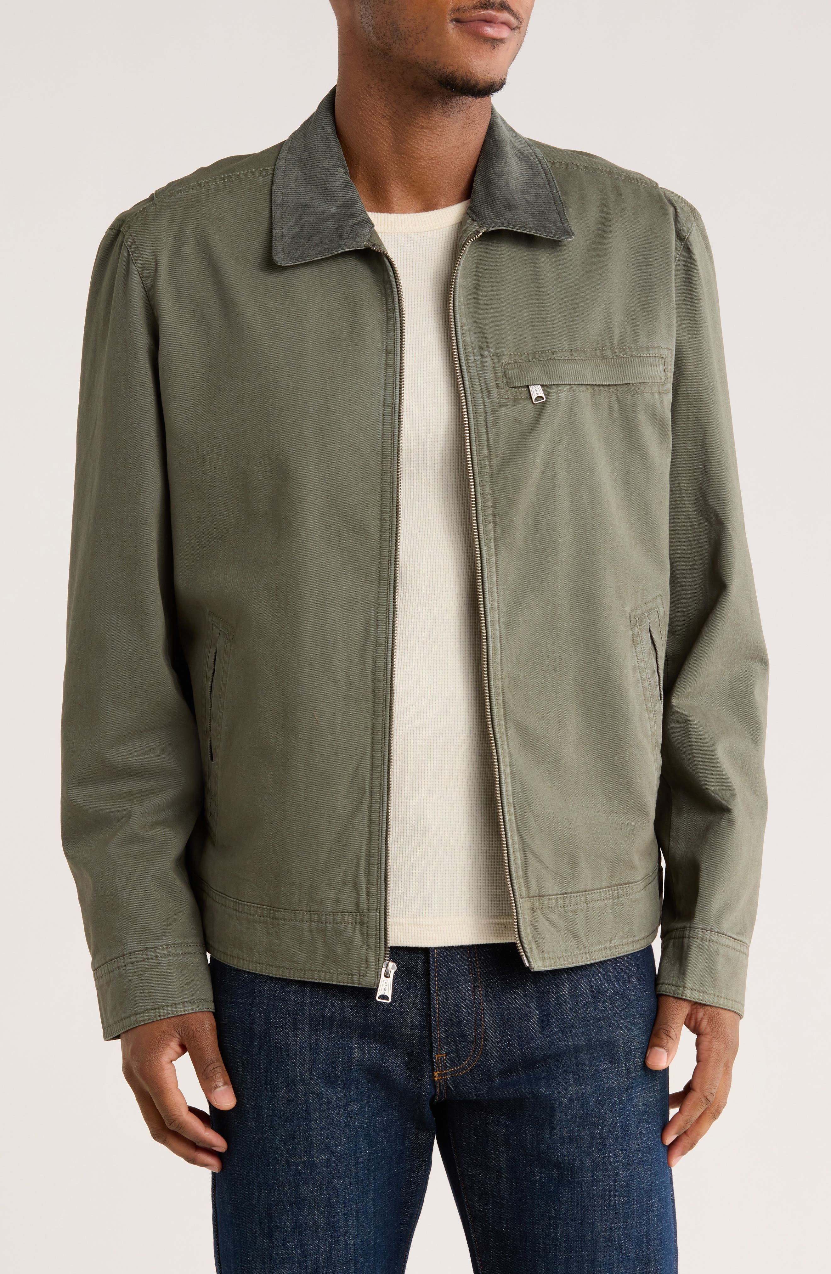 Lucky Brand Corduroy Collar Cotton Barn Jacket