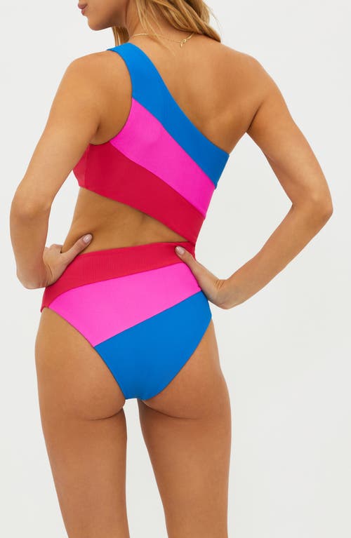 Beach Riot Joyce Stripe Cutout One-piece Swimsuit In Multi