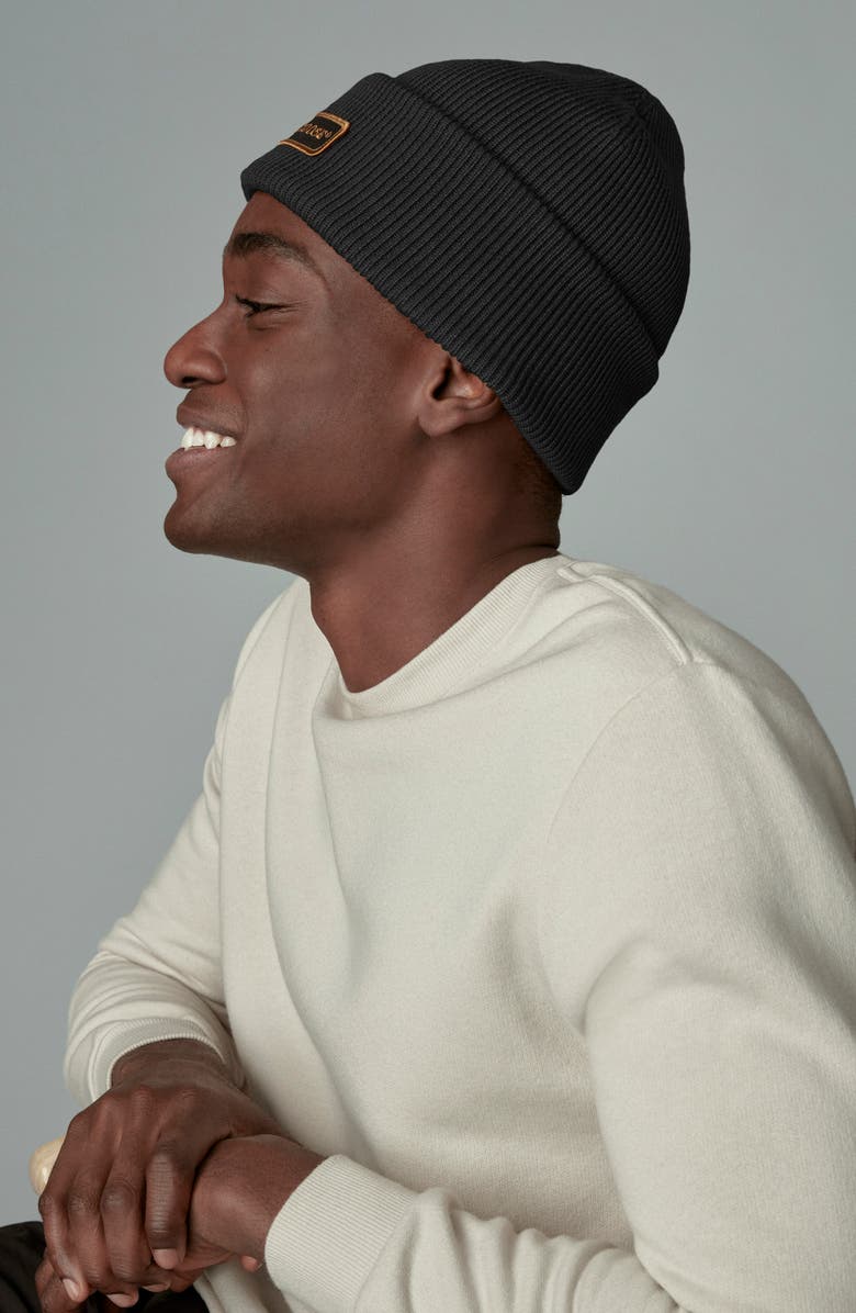 Canada Goose Logo Patch Ribbed Beanie, Alternate, color, 