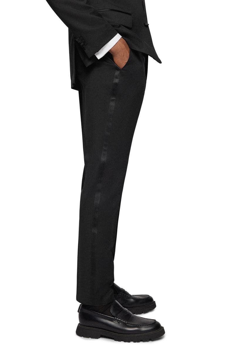 BOSS Genius Tuxedo Pants, Alternate, color, Black