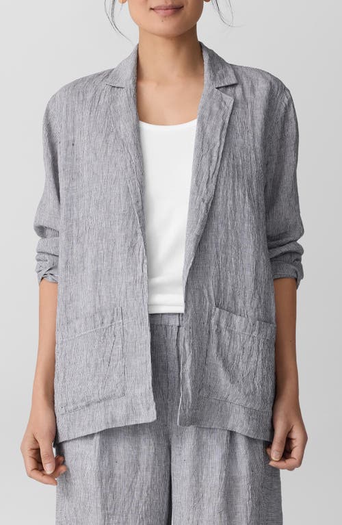 Eileen Fisher Notch Collar Linen Blazer