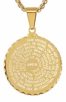 18k Gold Plated Lord's Prayer Pendant Necklace