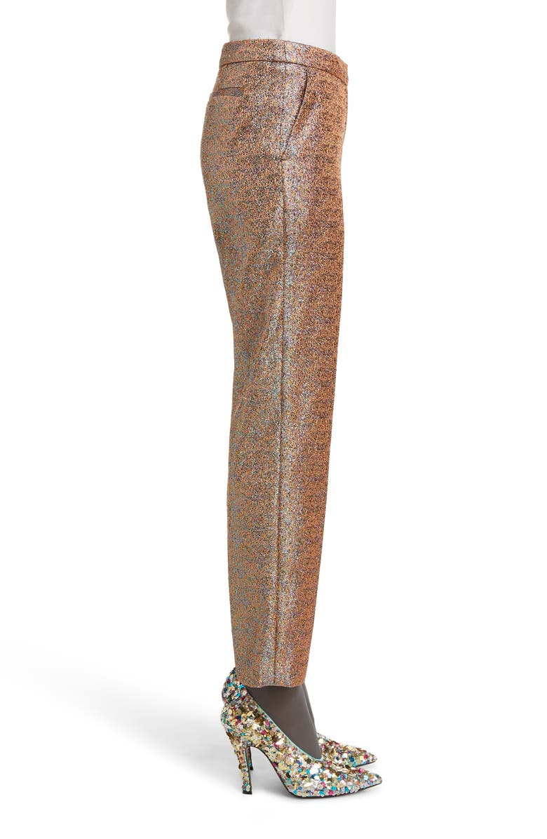 Dries Van Noten Poumas Metallic Ankle Trousers, Alternate, color, 