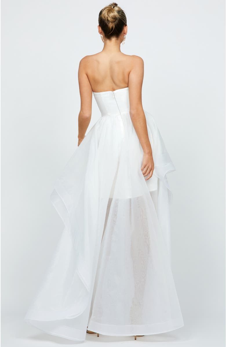 Bariano Evangeline Strapless Hi Lo Gown, Alternate, color,