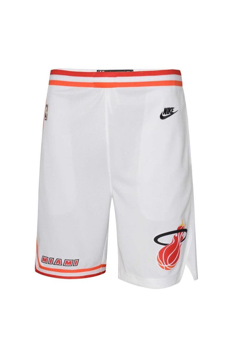 Nike Youth Nike White Miami Heat Hardwood Classics Swingman Shorts, Alternate, color, 