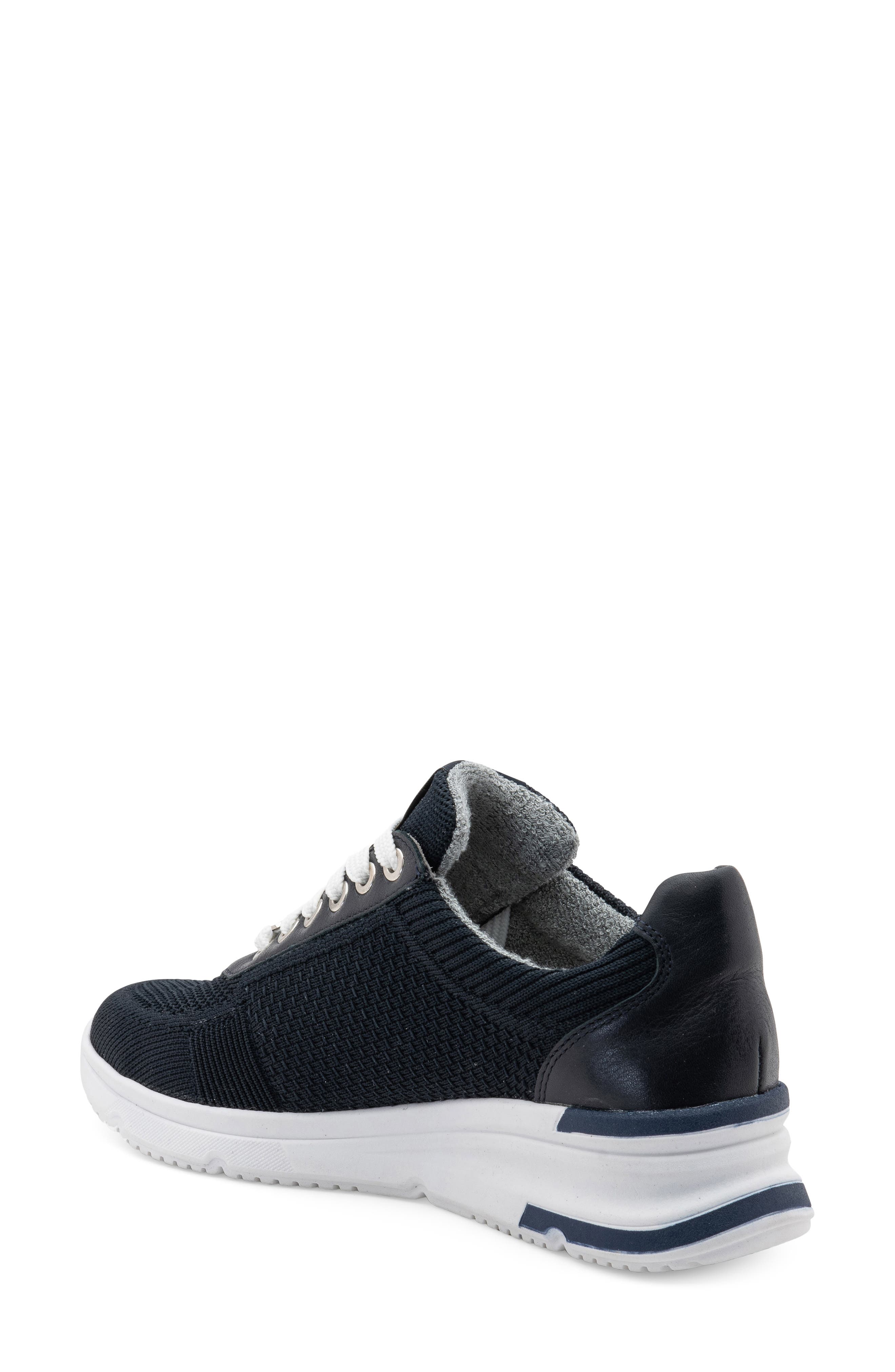 Nassau II Knit Wedge Sneaker, Alternate, color, NAVY WOVEN STRETCH