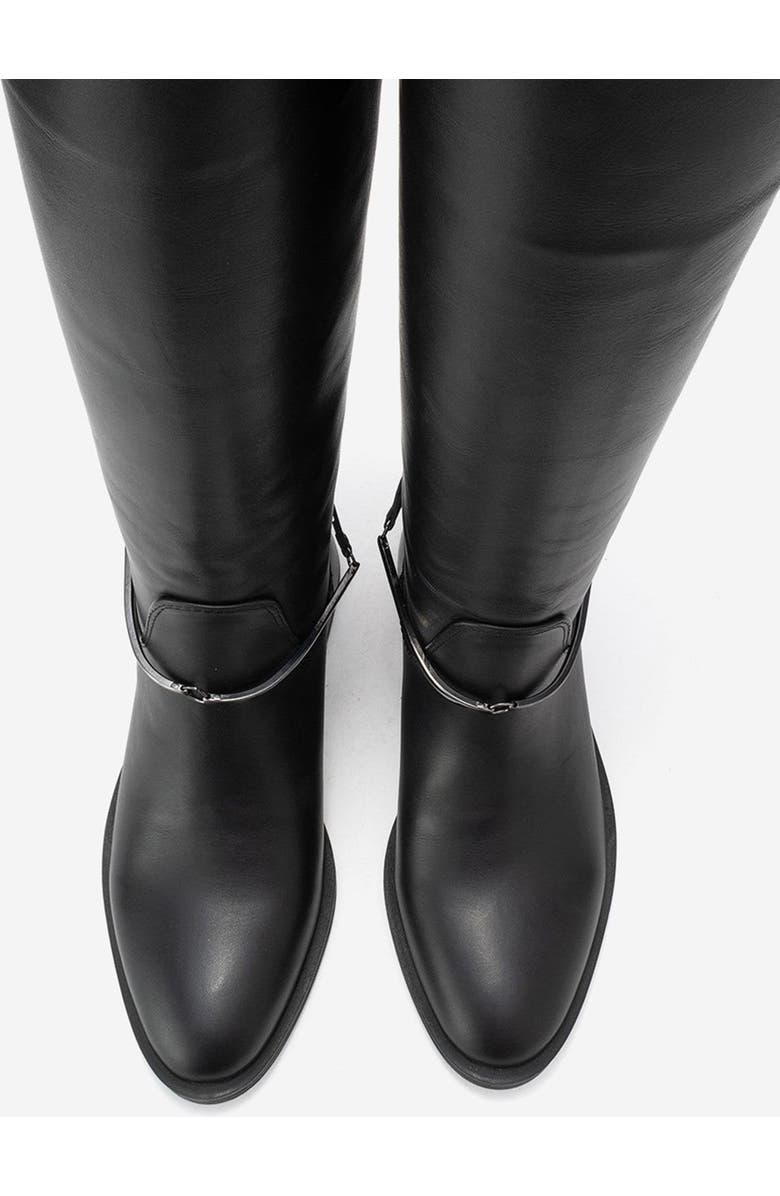 Forever & Always Shoes Ansel Leather Riding Boot, Alternate, color, Black