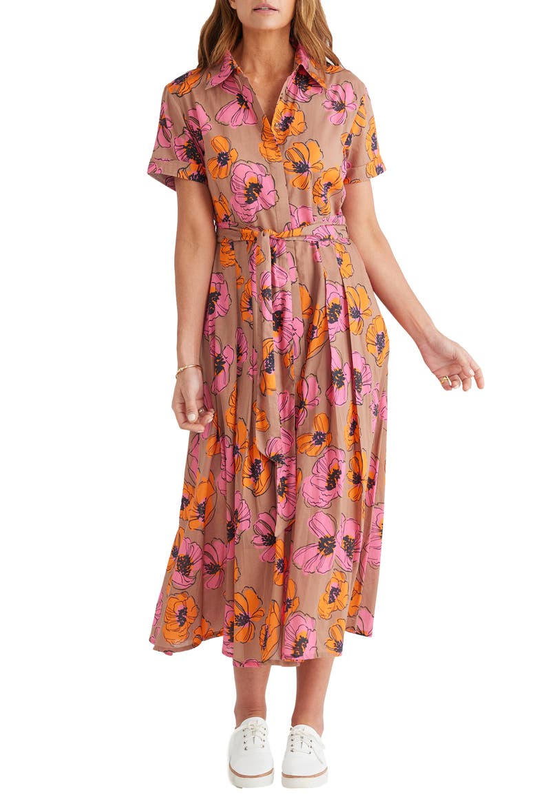 Rosselini Floral Cotton Shirtdress, Main, color, BROMLEY