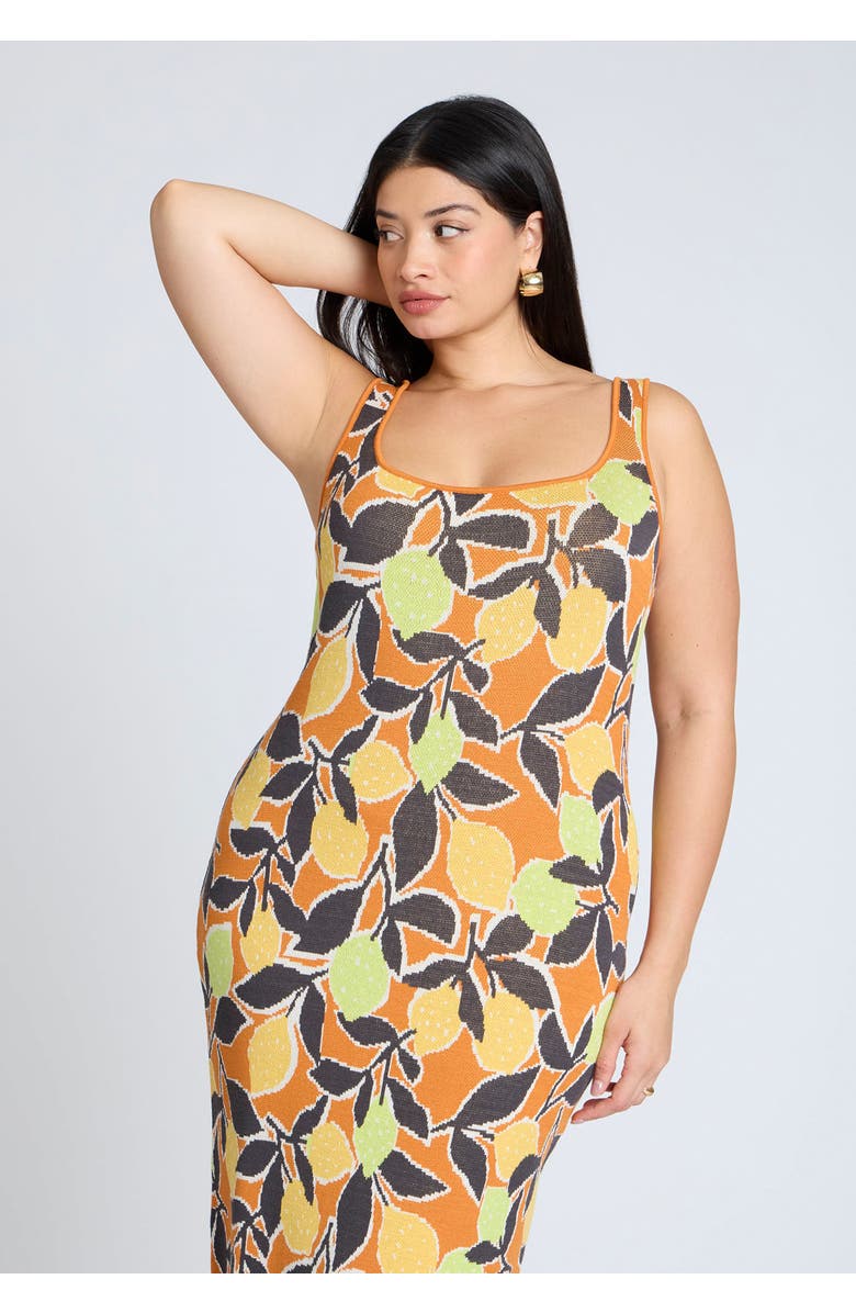 ELOQUII Intarsia Column Dress, Alternate, color, Citrus Vine