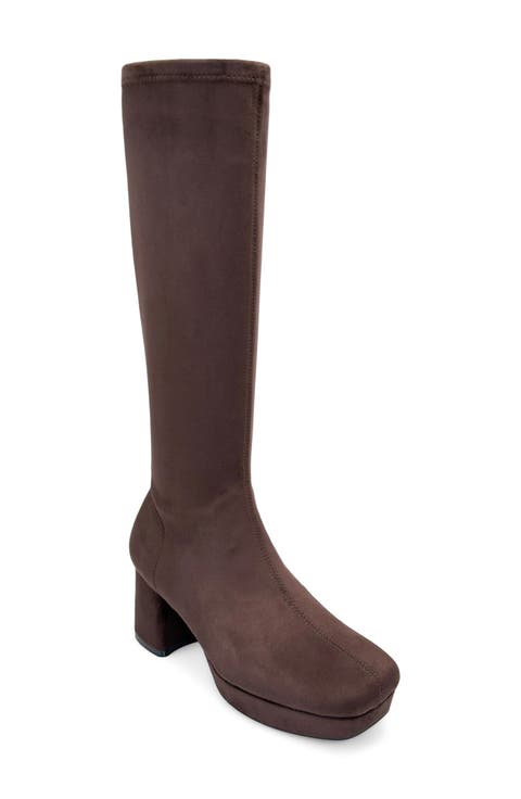 Sasha Faux Leather Platform Tall Boot