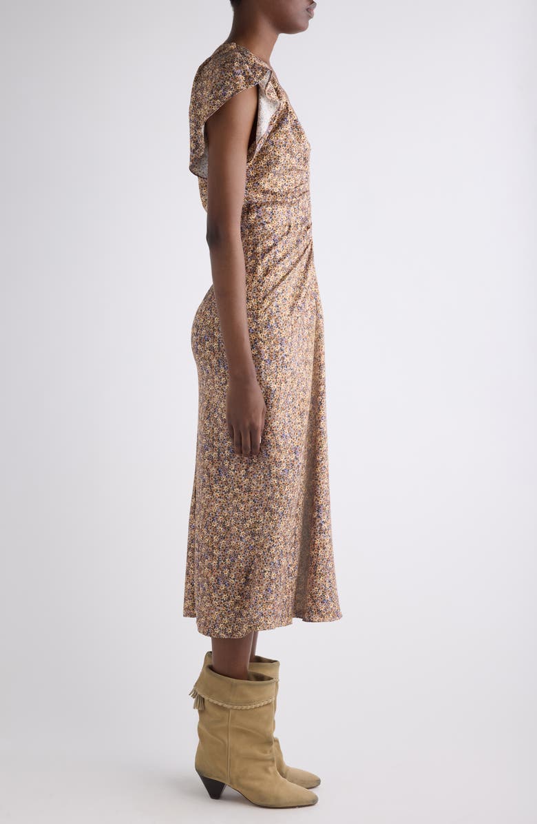 Isabel Marant Lyndsay Floral Jacquard Midi Dress, Alternate, color, Ochre