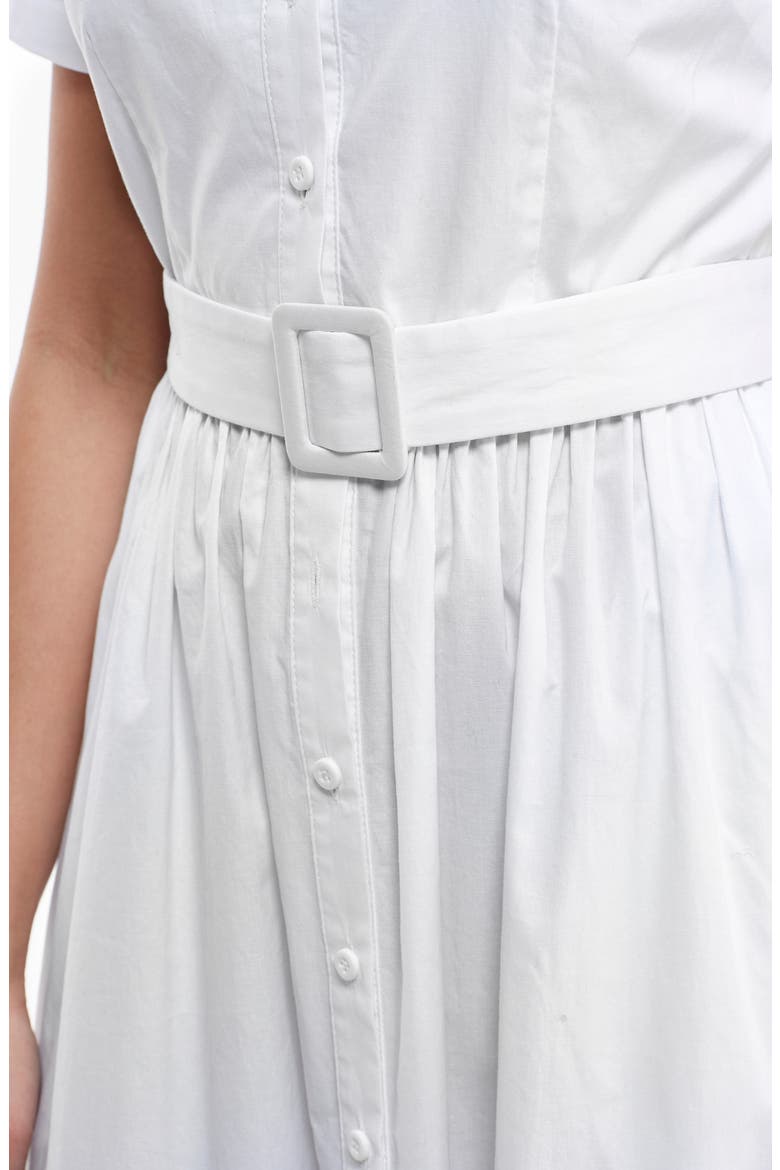 Danielle Stretch Cotton Maxi Shirtdress, Alternate, color, WHITE