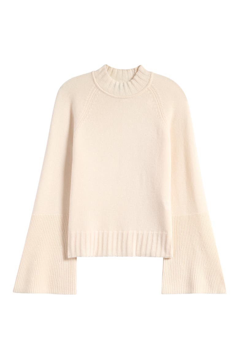 Laurel Recycled Cashmere & Cashmere Bell Sleeve Sweater, Alternate, color, IVORY