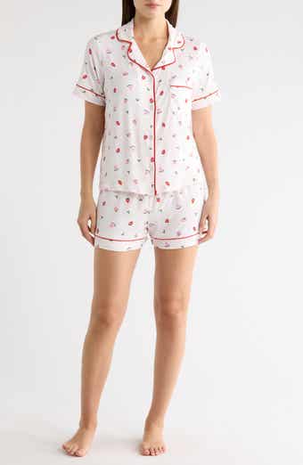 JACLYN Notch Collar Short Sleeve Top & Shorts Pajamas